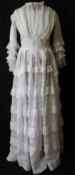 Edwardian Tiered Multi - Layered Muslin Dress