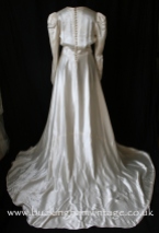 1940's satin wedding dress with impressive train from www.buckinghamvintage.co.uk